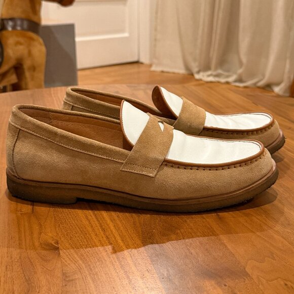 Marc Nolan White and Tan Loafers main image 6